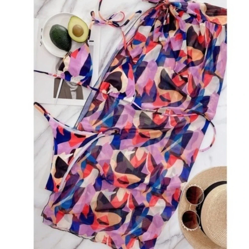 3 Piece Swimwear Set: Bikini
